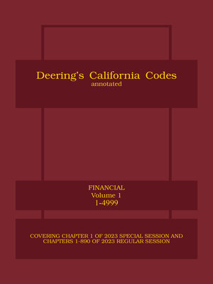 cover image of Deering's California Financial Code Annotated